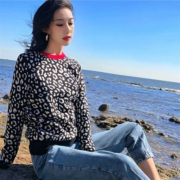 

bygouby women autumn winter thick jacquard knitted pullover and sweater soft jumper jersey mujer robe pull y200910, White;black