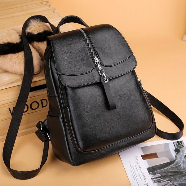 

royadong brand black женские рюкзаки luxury pu leather girls street backpack 2020 дизайнер student рюкзак big soft