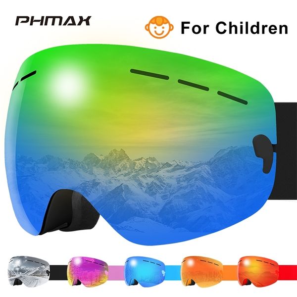 Phmax зимние детские лыжные очки против тумана и шок защиты глаз лыжные очки двойные слои про дети анти УФ-лыжные очки 220110