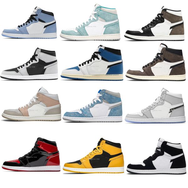 

men women basketball shoes jumpman 1s 1 high og bred university blue dark mocha twist pollen shadow 2.0 dutch green seafoam milan triple whi