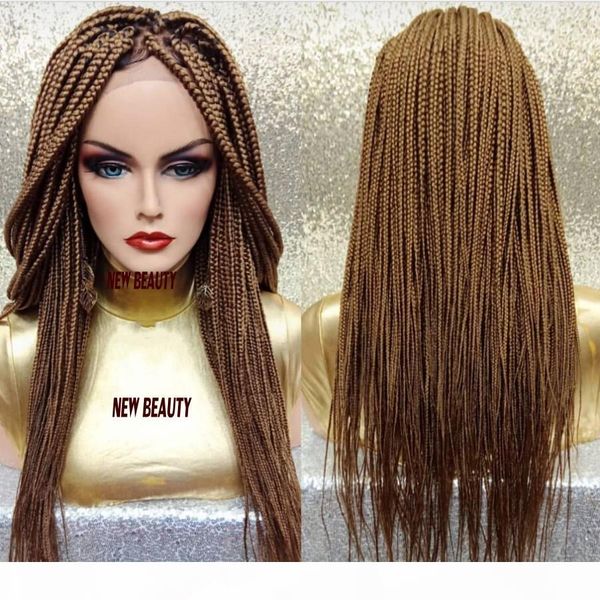 

#27 blonde braid lace wigs boleto brazilian hair wigs braided lace front wig 30inch box braids synthetic wigs for black women