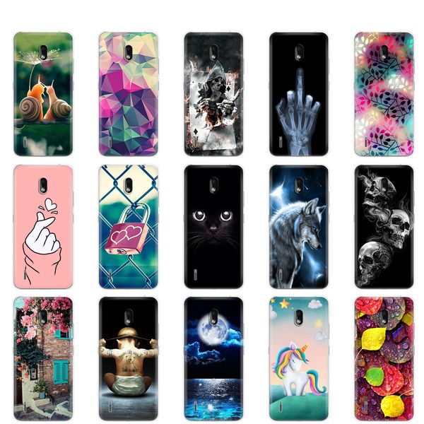 

nokia 2,2 5,71" мягкий тпу силиконовая защитный shell обложка для nokia2.2 случая телефона бампера коке cat цветок бабочка