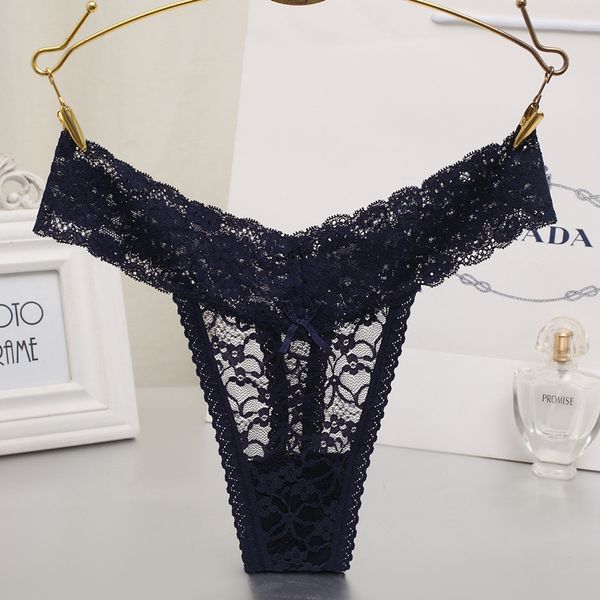 

3pieces/lot transparent lace thongs women g-string underwear hollow breathable red black panties for ladies t-back tangas drop shipping, Black;pink