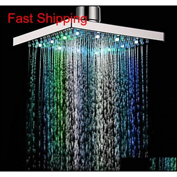 

waterfall led shower head temperature sensor 7 colors light change square ceiling rainfall showerhead b jllwst lajiaoyard