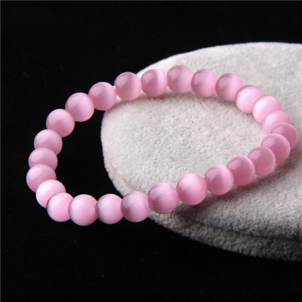 

vinswet браслет кошачий глаз 6 цвет натуральный камень бисер браслеты для женщин мужчины пара дружба мужской женский, Black