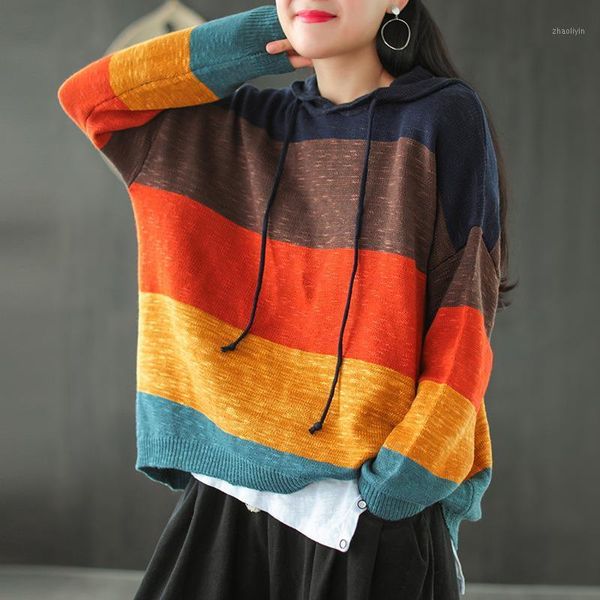 

winter korean brand clothes womens hooded knitted sweaters casual pullovers ladies cotton loose jumpers female knitwear1, White;black