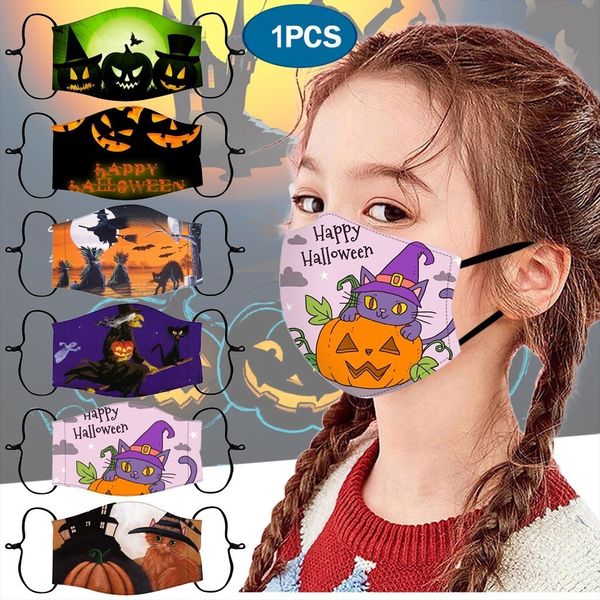 

halloween reusable face fashion polyester 1pcs print children windproof cover mouth mask with design masque mariage
