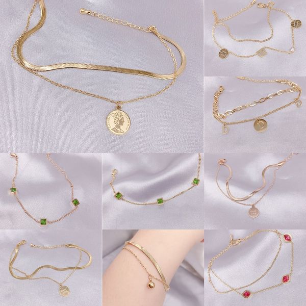 

2020 braceletnew титана стальной браслет женщины не увядает модули охлаждения рук аксессуары летом носить простые аксессуары браслет nbtk0, Golden;silver