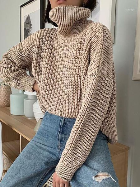 

korean stylish autumn winter women knitted turtleneck thick long oversized sweaters solid cashmere pullovers high street 1, White;black