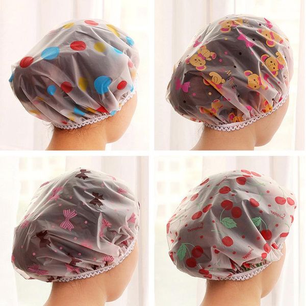 

waterproof cartoon shower cap shower caps shower cap female models bathing cap