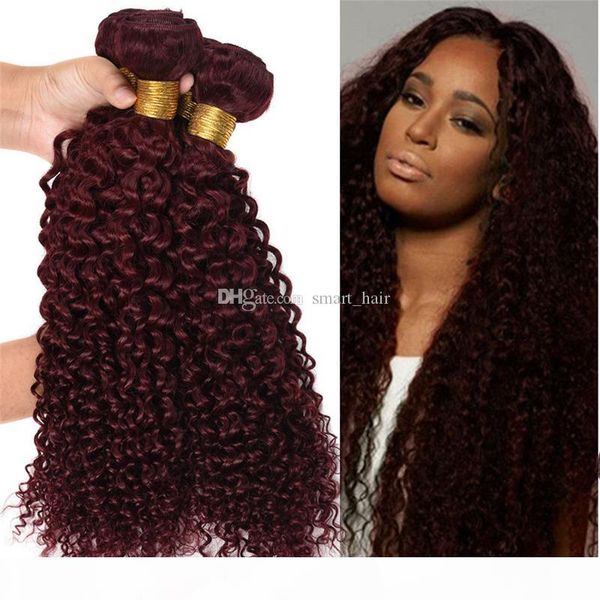 

red wine hair weave 99j burgundy peruvian kinky curly human hair weft bundles kinky curly virgin hair extensions peruvian weaves 10'&#0, Black