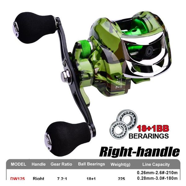 

new 18+1bb beraring bait casting reel rgar ratio-7.2:1 baitcasting reels fishing wheels water drop wheel