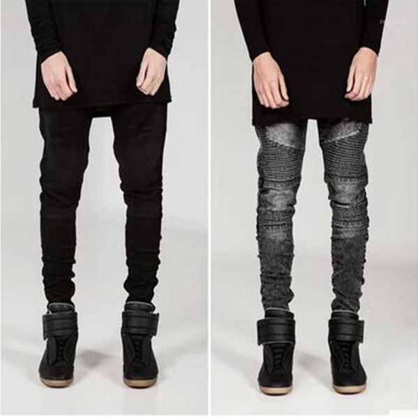 

men's jeans 2021 masculina casual denim distressed men's slim pants hip-hop men jean brand biker skinny rock ripped homme1, Blue