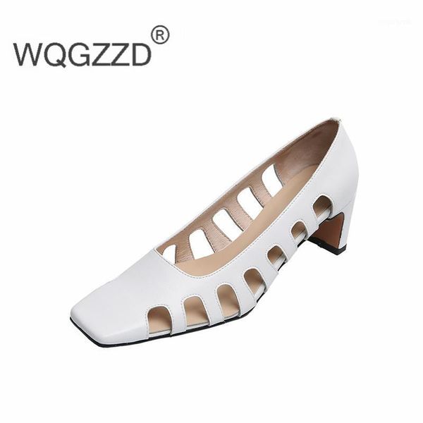 

dress shoes zapatos de mujer 2021 summer sandals women's genuine leather hollow out high heels ladies sandals1, Black