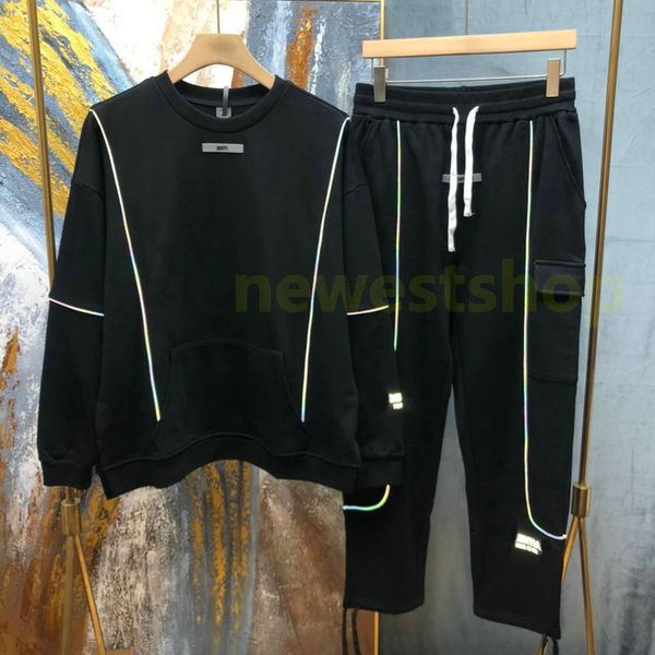 

20ss новый дизайнер роскошная одежда мужская одежда светоотражающая стрижка костюм куртка управляющая толстовка костюм европа спортивная оде, Gray