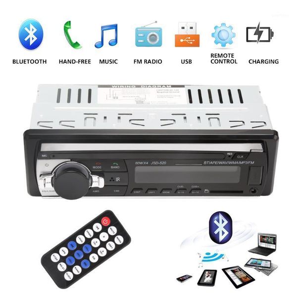 

bluetooth v2.0 jsd-520 stereo autoradio car radio 12v in-dash 1 din fm aux input receiver sd usb mp3 mmc wma car audio player1