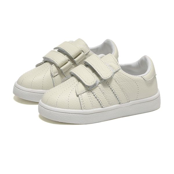 Erkek Tenis Ayakkabı Kız Sneaker Hakiki Deri Okul Ayakkabı Beyaz Ayakkabı Çocuklar Için Chaussure Zapato Menino Nina Casual LJ200907