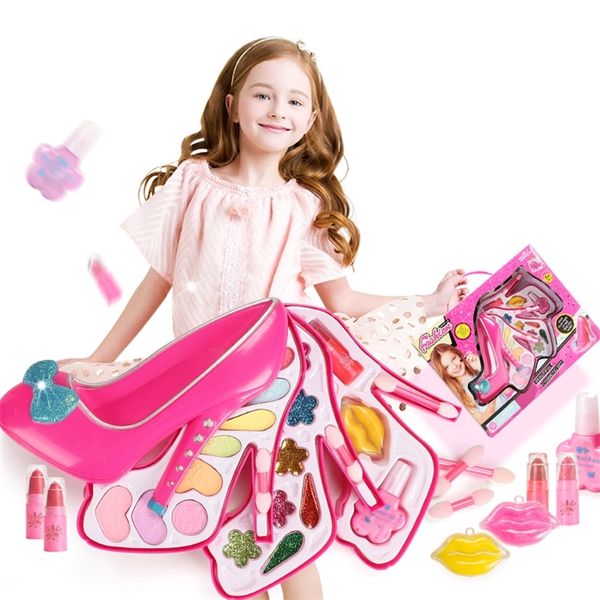 

new pretend play girls gifts cosmetics kit environmental toys makeup set preschool kid beauty safety toy for kids makeup t200712