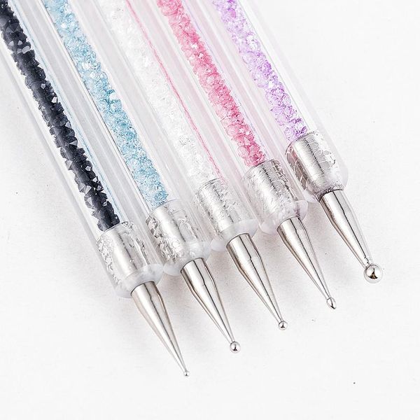 

5 pcs/sets nail art pen 2 in 1 double ends dotting drawing painting uv gel liner polish brush set nail art qylzvw, Silver