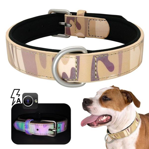 

adjustable dog leather collar for small medium large dogs pet camouflage collar s m l xl pet wmtyem