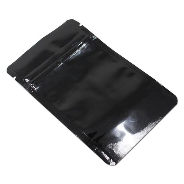 

50pcs stand up clear black plastic pure aluminum foil zip lock packaging bag mylar resealable zipper food retails storage bag h bbynqt