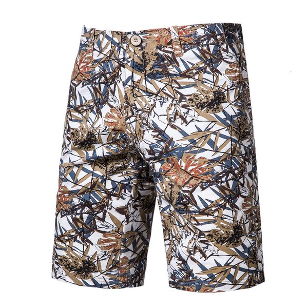 

2021 new summer printed beach 100% casual cotton high-quality shorts mark fashionable men's clothing short pants l5rd, White;black