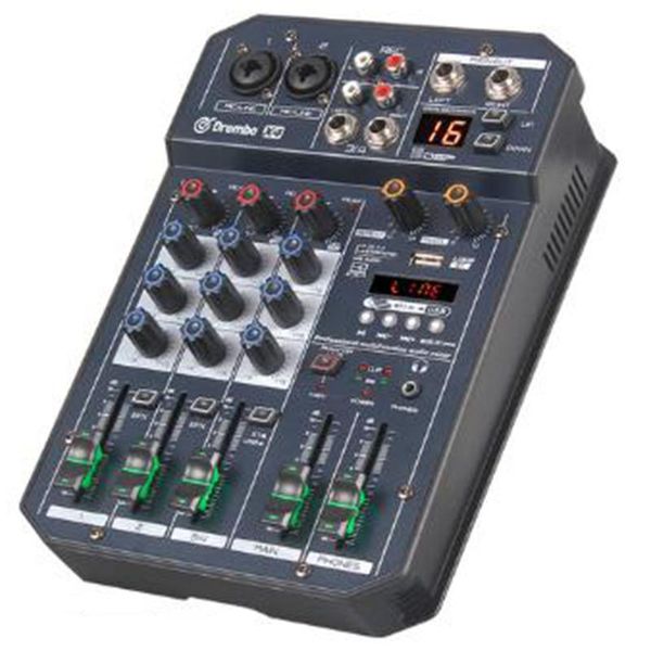 

sound cards -x4 channel protable digital o mixer console with dsp effect card,bluetooth, usb, for dj pc recording eu plug
