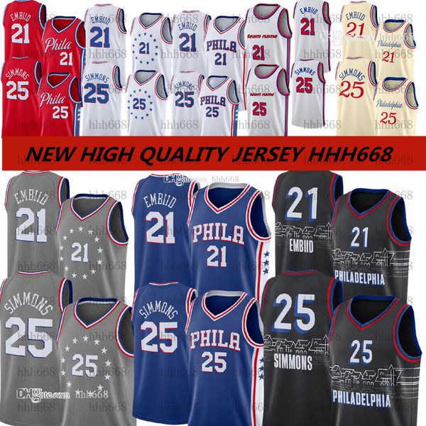 

men's joel 21 embiid jerseys ben 25 simmons men basketball city jersey retro mesh 3 iverson jersey s-xxl, Black;red