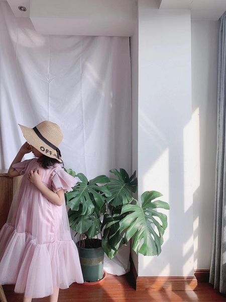 

2020 summer pink lace princess girl dress for teenager girl birthday party clothing kid wedding dress available now t200709, Red;yellow