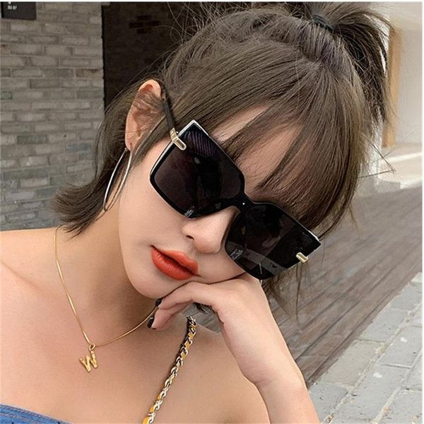 

2020 crystal glisten frame square polarized sunglasses for women sun glasses vintage gradient shades uv400, White;black