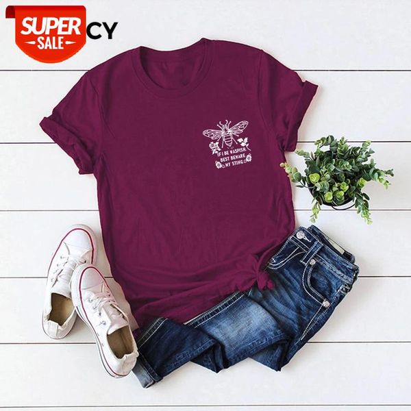 

jfuncy bees harajuku graphic tee women shirts plus size summer t shirt women 100% cotton t-shirts female casual #vh55, White