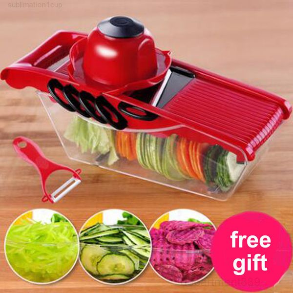 

a-new design 5 blade vegetable grater slicer peeler kit carrot cutter kitchen cutting ginger garlic smash shredder potato chips knife