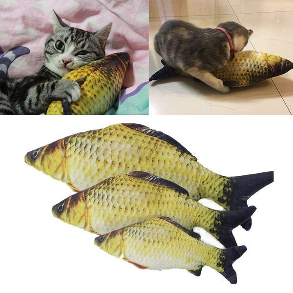 

pet cat toys cute fish shape chewing toy simulation stuffed fish with catnip pet interactive toy for cats kitten 20cm cnim hot