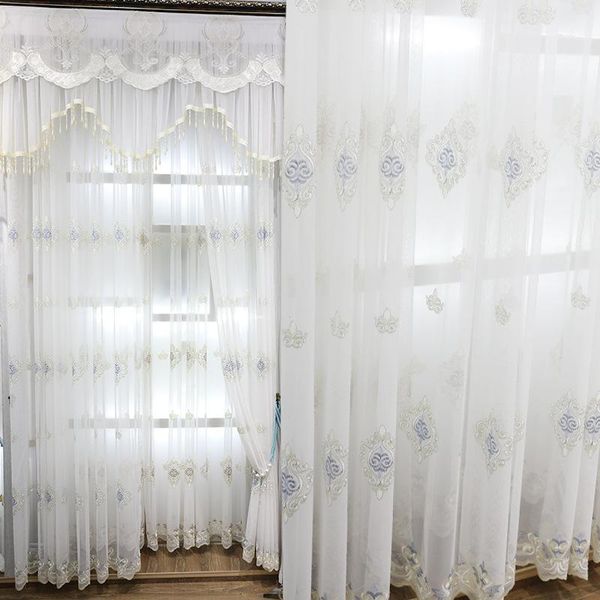 

european-style embroidery curtains for living dining room bedroom