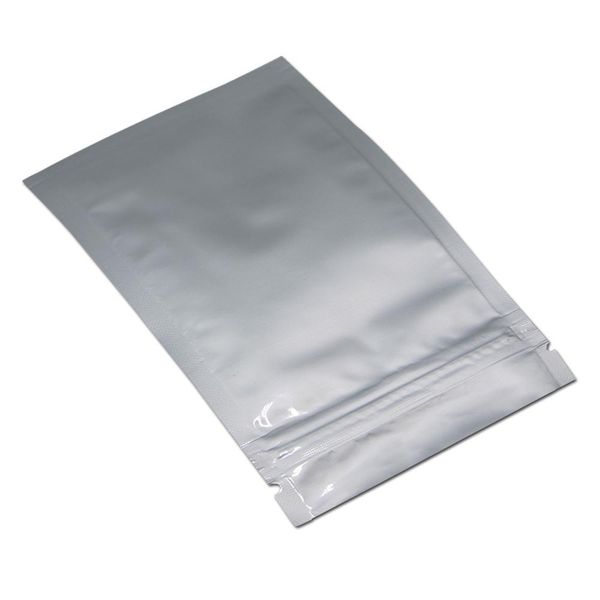 

1017.5cm pure aluminum foil self seal ziplock bag silver mylar resealable valve zipper storage bag retail packaging pouch h bbytkz