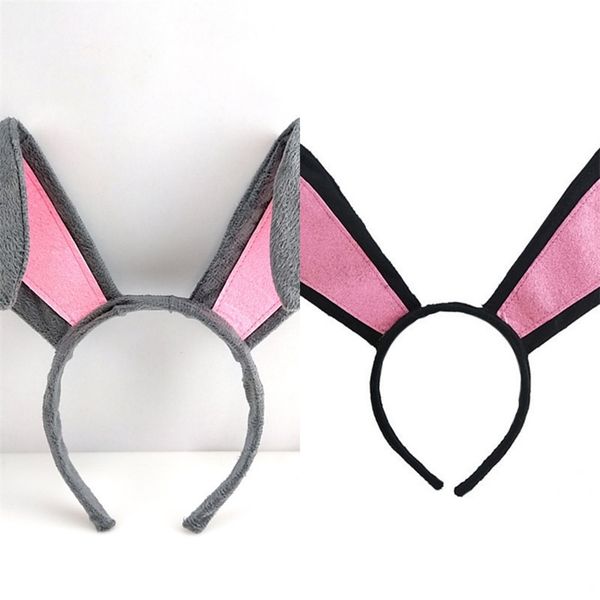 

easter bunny ears headband hairband girls accessories baby girl headbands hair big ear clips hair hoop party kids women headress new g12205, Slivery;white