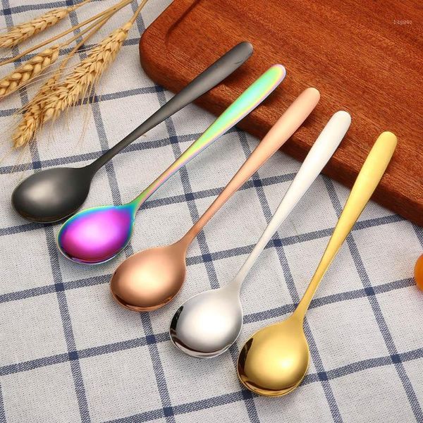 

stainless steel dinner spoon portable dessert soup spoon students bento party travel outdoor picnic spoons tableware1