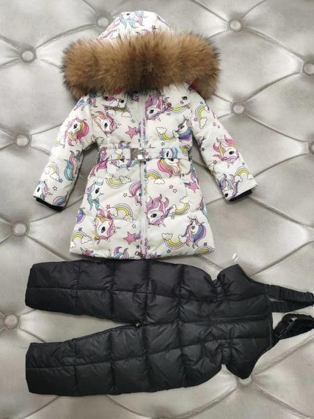 

реальный мех новые 2020 зимней куртка дети пуховиков pant утиного фур с капюшоном набора девочка мальчика костюм детского зимнего комбинезон, Blue;gray