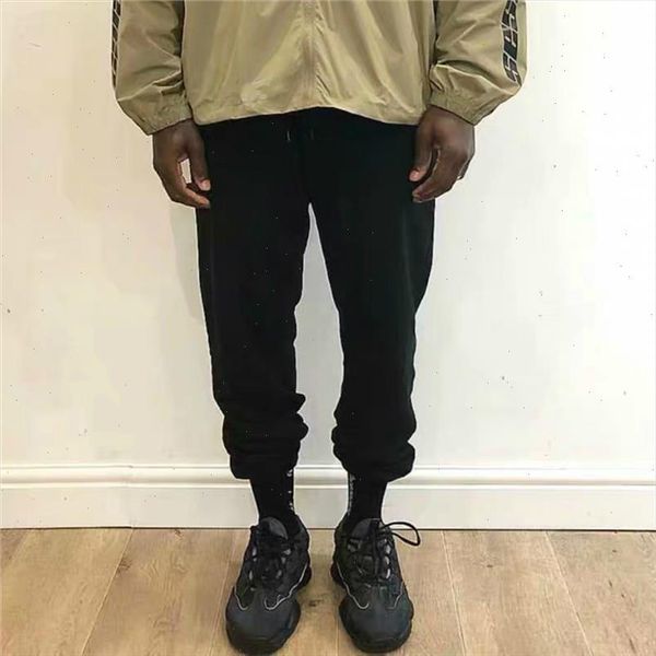 

hiphop kanye west elasticized cuff cotton sweatpants men loose fit harem pants streetwear drop shipping good quality, Black