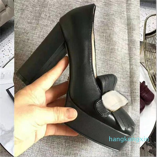 2022 Designer Forma Formal Sapatos Formal Super Alto Salto Água Tabela Tassel Metal Botão Logo Qualidade Autêntico Luxo Elegante 35-41 2058