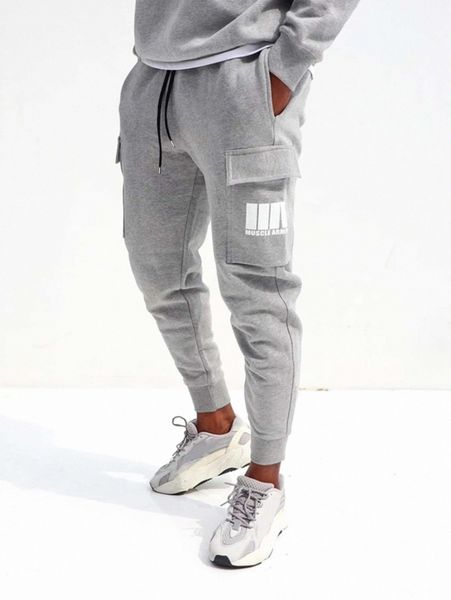 

men letter graphic sweatpants p6cm#, Black