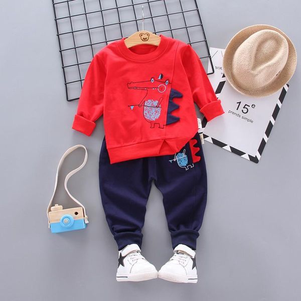 

clothing sets toddler baby boy spring autumn suit 0-4 years old casual printed long-sleeved shirt pants two-piece kids clothes, White