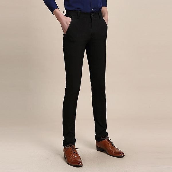 

four seasons men's casual korean black leggings slim long pants no iron 805