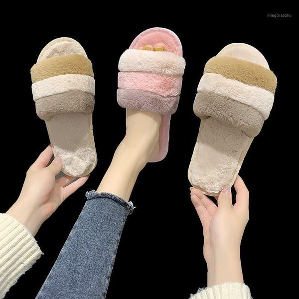 

slippers cootelili woman winter flats shoes for women round toe fashion pink warm 2cm heel basic plus size 40 411, Black