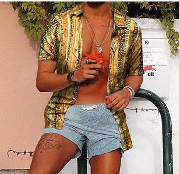 

selling product in 2020 european and american explosions men's printed shirts hawaiian style short-sleeved flower shirts1, White;black