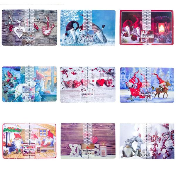 

12pcs set christmas placemat insulation dining table mats coaster pad bowl cup mat christmas decorations xmas ornaments gifts wmtegn