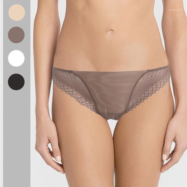 

thin and translucent exquisite rhombic lace trim stitching women's underwear comfortable silk inner briefs braguitas mujer 20201, Black;pink