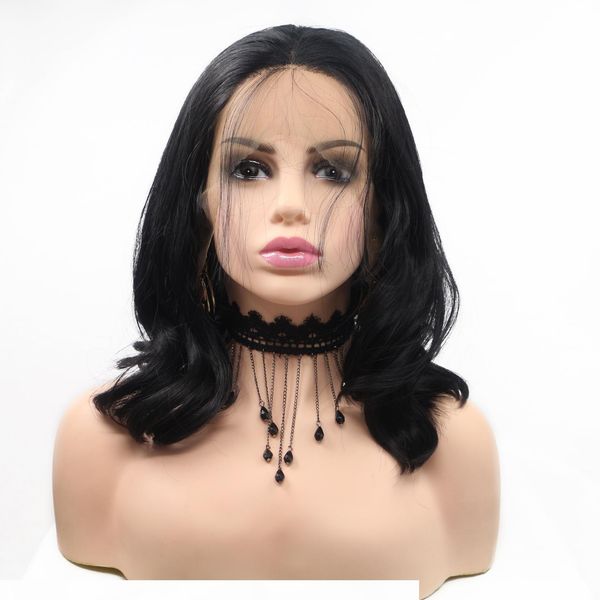 

wigs african black wigs in the sub - short curly hair long straight hair chemical fiber hair black short wig head