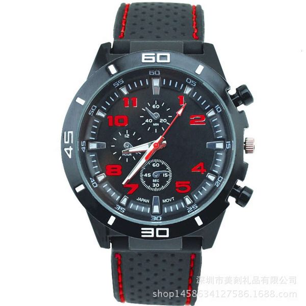 

black men's student sports silicone cool circle racing watch 2t1g, Slivery;brown