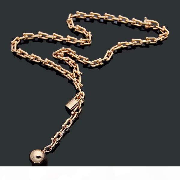 

stainless steel jewelry fashion statement necklaces lock necklace hip hop bling chains jewelry men designer necklace women necklace iced out, Silver